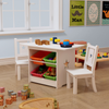 White Kids Wooden Table And Stool Set Children Nursery Playroom Home Furniture