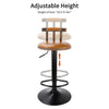 2pcs PU Leather Bar Stool Breakfast Swivel Adjustable Kitchen Wooden Stools