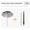 2m Beach Parasol with Sides Fishing Umbrella w/ Tilt, UV30+, Green