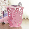CHILDREN'S WOODEN BUTTERFLY TABLE ROUND SIDE END LAMP TABLE KIDS GIRLS BEDROOM