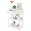 White Bedside Table Cabinet Side End Table Nightstand Storage Organizer 3 Tier