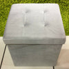 Luxurious Foldable Small Brushed Velvet Storage Box Seat Ottoman