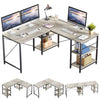 L Shaped Computer Office Desk Corner Table PC Laptop Study Workstation w/ Shelve