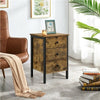 Nightstand Bedside Table 3 Drawer Cabinet Storage Table for Bedroom Rustic Brown