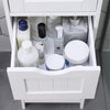 Bathroom Wood Cabinet Storage 4 Drawer 1 Door Free Standing Cupboard Unit White