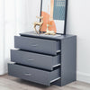 Grey Chest of Drawers Bedside Table Cabinet Nightstand 3 Drawer Bedroom Storage