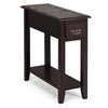 2-Tier End Table W/ Drawer & Double Shelves Narrow Tiered Nightstand for Bedroom
