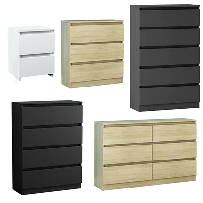 Modern Chest of Drawers Bedside Table Cabinet Nightstand 2 3 4 5 3+3 Drawer
