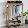 Wooden Clothes Rail Rack Garment Dress Hanging Display Stand Shoes Storage Shelf