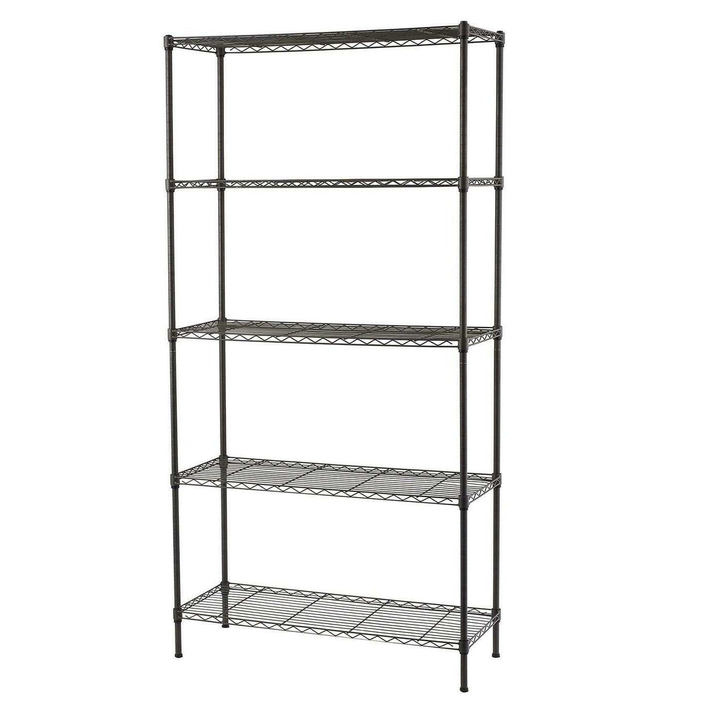 5 Tier Wire Shelving Metal Wire Shelf Kitchen Flatware Storage Display Rack Grey