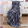 Soft Warm 120x150cm Single Tartan Check Sofa Throw Bed Fleece Travel Car Blanket