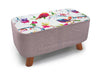 Large Footstool Luxury Upholstered Fabric Foot Rest Ottoman Decor with Legs