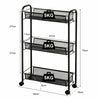 3 Tier Rolling Storage Trolley Utility Cart Kitchen Carts Mesh Basket W/ Wheels