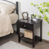Set of 2 2-Tier Nightstand Modern Sofa Side Table Bedroom End Table w/ Drawer