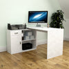 Longton Computer Desk Adjustable L-Shaped Home Office PC Laptop Table White