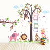 Walplus Wall Sticker Decal Nursery Monkey Height Measure with Elephant Animals