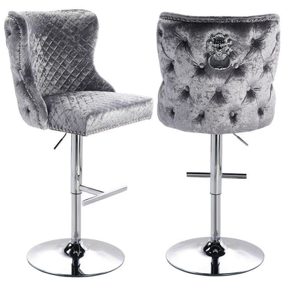 Breakfast Bar Stool Knocker Back Padded Seat Gas Lift Swivel Pub Counter Chair