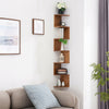 IBUYKE 7 Tier Zigzag Floating Corner Shelf Wall Mounted Storage Display Bookcase