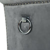 Grey Dining Chair Velvet Button Dining Room Chairs Pull Ring Knocker Nailheads