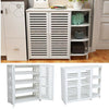 4Tier Shoe Rack Storage Shelf Unit Cabinet Organiser Footwear White Side Shelves