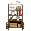Multifunctional Bookshelf Storage Cabinet Bookcase w/ Shelves & Cupboard
