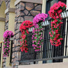 Artificial Fake Violet Orchid Flower Hanging Wall Rattan Basket Decor Outdoor ER