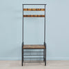 Vintage Coat Rack Cloth Stand with Hooks Storage Shelves Shoe Rack Hallway Tree