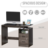 Grey Home Office Desk Storage Drawers Shelves Computer Writing Laptop Table