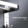 60cm Towel Rail Rack Holder Wall Mounted Bathroom Double Rod Kitchen Shelf Hooks