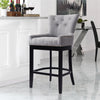 Grey Linen Fabric Breakfast Dining Chairs Bar Stools Wood Barstools Stool Chair