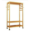Wooden Clothes Rail Scarf Cap Hanging Garment Coat Rack Heavy Duty Rolling Stand