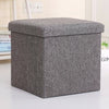 Grey Folding Storage Ottoman Pouffe Makeup Seat Foot Stool Storage Box FootStool