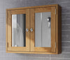 Oak Bathroom Cabinet | Wooden Wall Mounted Storage Mirror Cupboard/Unit