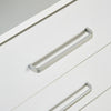 Chest of Drawers White Bedroom Furniture 5 Drawer Silver Handles Metal Runners
