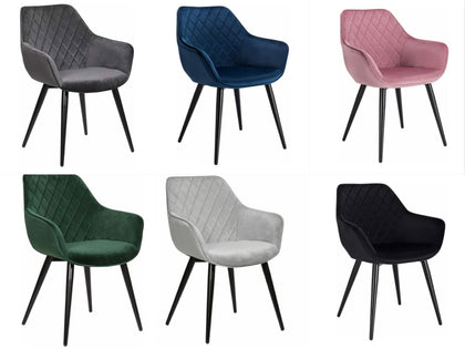 1x Dining Chairs Kitchen Living Room Chairs with Velvet + metal Counter Chairs