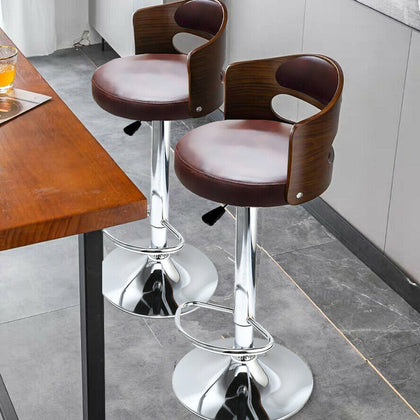 2X Faux Leather PU Bar Stools Breakfast Bar Chair Kitchen Stool Swivel Bar stool