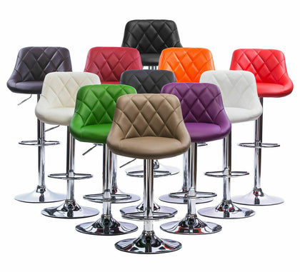1xBar Stool Bar Chair Adjustable Breakfast Kitchen Stool Leather Swivel Gas Lift