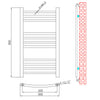 Bathroom Heated Towel Rail Radiator Chrome Straight / Curved / Square Shape