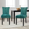 2x Crushed Velvet Dining Chairs Knocker Back/Ring Back Padded Seat Kitchen Chair