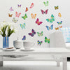 34pcs Colourful Butterflies Wall Decals Mural Home art paper Decoration Mural