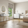 White and Gold High Gloss 2 Drawer Bedside Table with Legs - Valencia VLC001A
