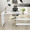L-shaped Computer Desk Corner PC Laptop Writing Table Workstation with Bookshelf