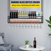 Ceiling-Mounted Bar Wine Rack Wine Glass Hanging Rack 46.9x11.8in Black