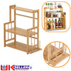 3 Tier Free Standing Spice Rack Kitchen Storage Bamboo Jar Seasoning Stand UK