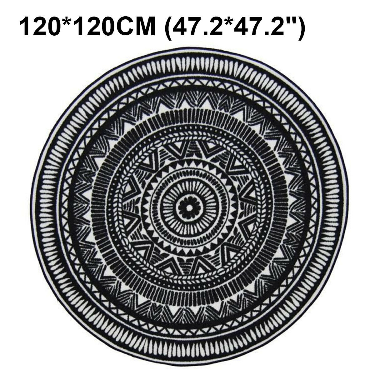 4 Sizes Round Non-slip Carpet Outdoor Floor Rug Mat Pads Geometric Acrylic