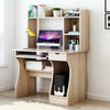 Modern Computer Desk with Book Shelves Study PC Table Home Office Workstation UK