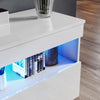 High Gloss White 120cm TV Stand Cabinet Unit 2 Door Sideboard with LED Lights