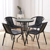 Black Wicker Bistro Set Table Chair Patio Garden In/Outdoor Furniture Diner Home