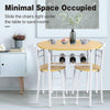 Small Table and 2 Chairs 3PCS Bar Kitchen Dining Breakfast Furniture Set W/Shelf
