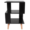 White Wooden Bedside Table Cabinet Bedroom Furniture Storage Nightstand Black